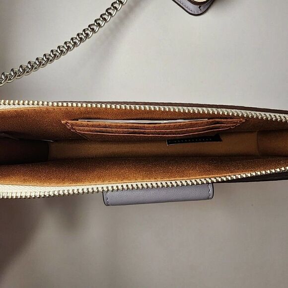 COACH C3328 Poppy Crossbody With Card Case Signature Canvas Leather Chalk Purple - Picture 3 of 4